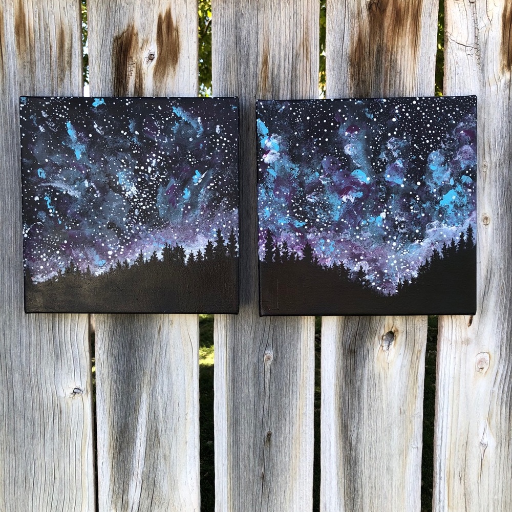 “The Uintahs at Night” Acrylic on Canvas